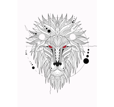 vinil decorativo para janelasde desenho geométrico de leão - TenStickers