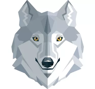 vinil decorativo para janelasde produtoabstrato de lobo - TenStickers