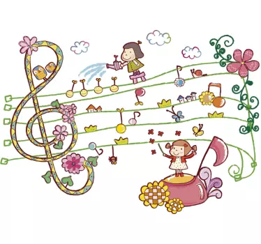 Autocolante decorativo cidade musical - TenStickers
