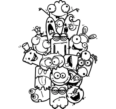 Autocolante decorativo infantil monstos divertidos - TenStickers