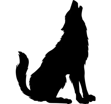 Vinil com animais selvagens Monocolor wolve uivando - TenStickers