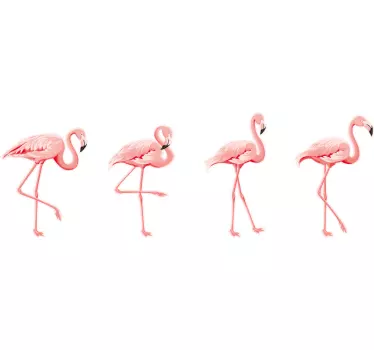 Pássaro flamingo rosa com vinil autocolante decorativo de janela - TenStickers