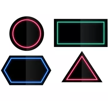 Autocolante geométrico com acentos em neon - TenStickers