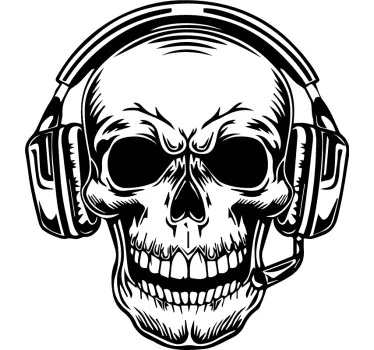 Vinil Skin para PlayStation Caveira com fone de ouvido - TenStickers