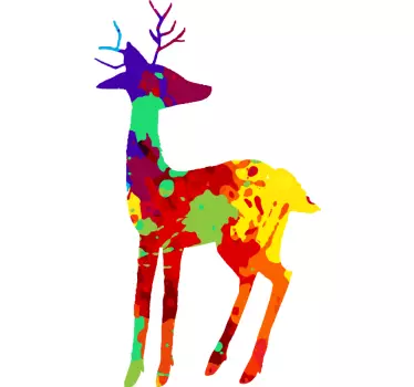 Autocolante animal silhueta colorida de animal - TenStickers