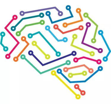 Autocolante geométrico conexão neural colorida - TenStickers