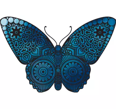 Autocolantes de animais diversos Borboleta mandala decorativa azu - TenStickers