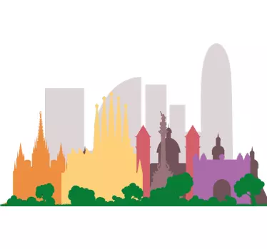 Autocolante decorativo de Linha do horizonte Edifícios multicolor - TenStickers