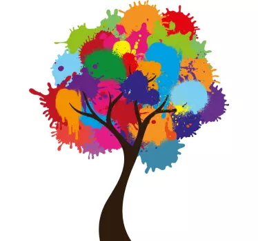 Autocolante árvore colorida e artística - TenStickers