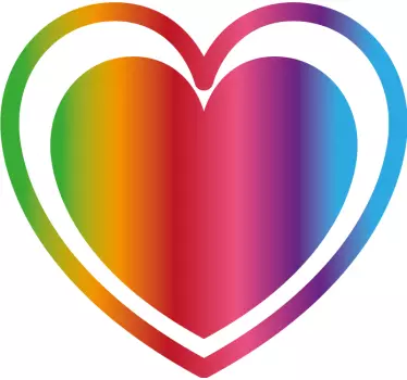 Autocolantes decorativos do Amor Pacote coração gradiente arco-ír - TenStickers