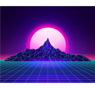 Autocolante geométrico paisagem montanhosa neon - TenStickers