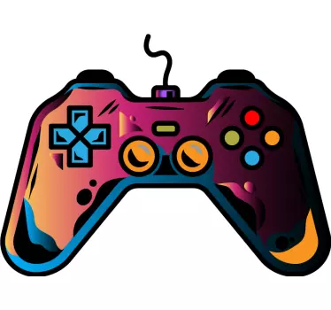 Vinil autocolante videojogo Controlador de néon colorido para jog - TenStickers