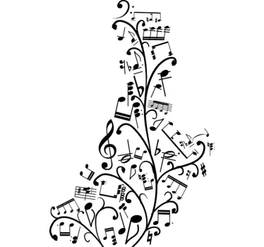Vinil decorativo notas musicales floral - TenStickers