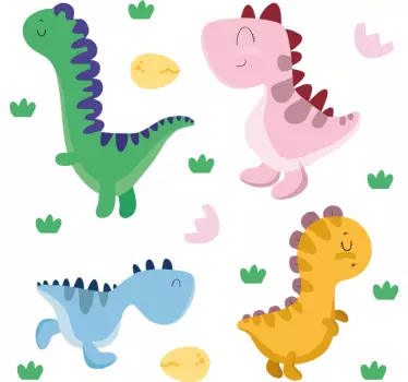 Autocolantes de dragões e dinossauros Conjunto de doodle de dinos - TenStickers