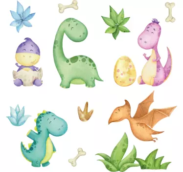 Autocolantes de dragões e dinossauros Desenho de dinossauro nórdi - TenStickers