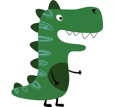 Autocolantes de dragões e dinossauros Desenho de dinossauro verde - TenStickers