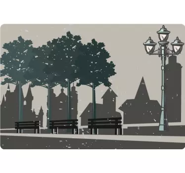 Autocolante decorativo para PC Rua vintage dos anos 70 - TenStickers