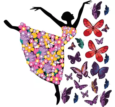 Autocolantes Decorativos de Baile Dançarina borboleta - TenStickers