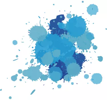 Adesivo de parede splash azul - TenStickers