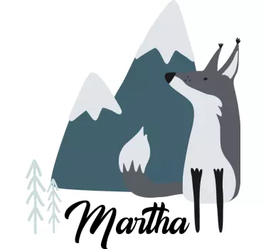 Quadro branco adesivo lobo da montanha personalizado - TenStickers