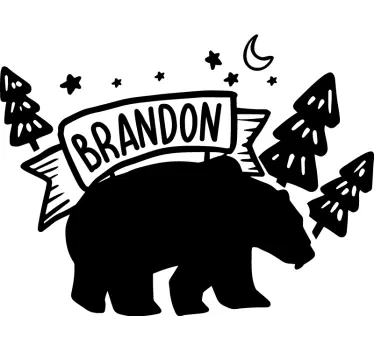 Autocolante para crianças urso e Árvores - TenStickers