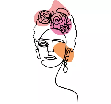 Autocolante de arte retrato feminino estilizado - TenStickers
