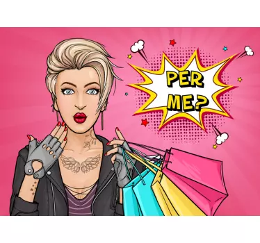 Autocolantes decorativos Vintage Garota da arte pop - TenStickers