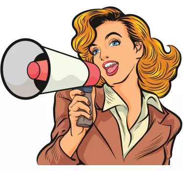 Autocolantes decorativos Vintage Menina com megafone - TenStickers