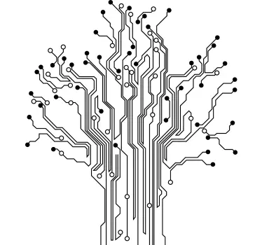 Autocolantes  de padrões abstratos Árvore de Circuitos - TenStickers