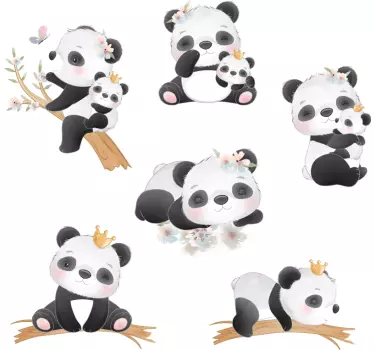 Vinil com animais selvagens Vida de panda - TenStickers