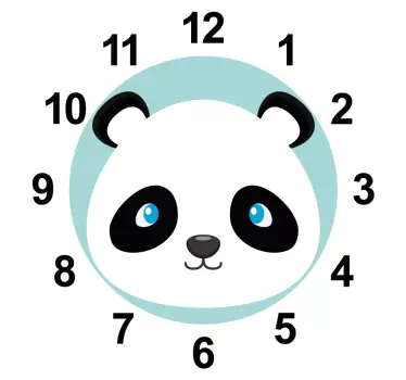 Autocolante relógio de rosto de panda - TenStickers