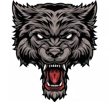 Autocolante cabeça de lobo rugindo - TenStickers
