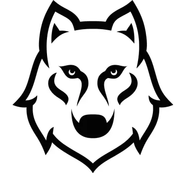 Vinil com animais selvagens Vetor cabeça de lobo monocolor - TenStickers