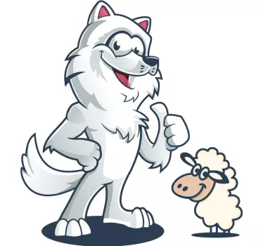 Autocolante personagem lobo alegre - TenStickers