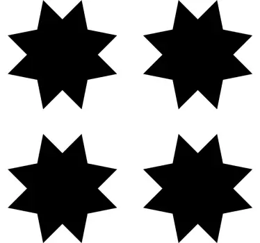 Autocolante geométrico formas de estrela pretas - TenStickers