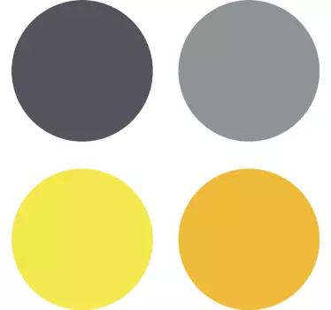 Figuras geométricas Vinil Pontos cinza, cinza escuro e amarelo - TenStickers