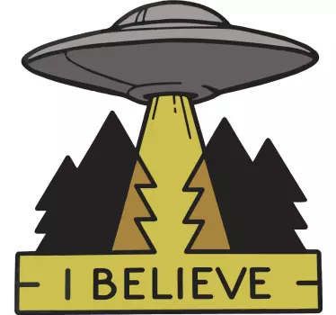 Autocolante decorativo para PC Eu acredito ufo - TenStickers