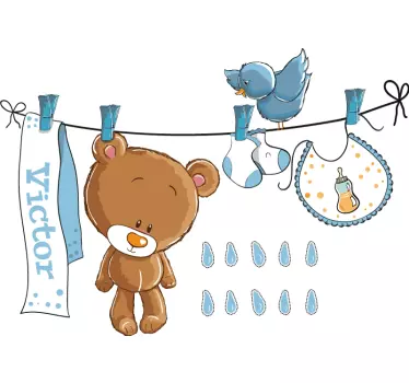 Vinil decorativo infantil urso molhado - TenStickers