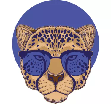 Vinil quarto de dormir Motivos tricolores em azul animal - TenStickers