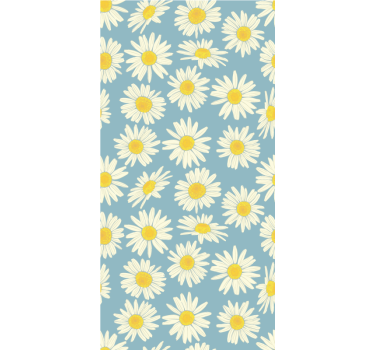 vinil decorativo para janelasde margaridas brancas e amarelas - TenStickers