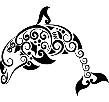 Autocolante peixes arte de golfinho estilizada - TenStickers