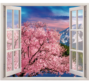 Autocolantes flores Visualizações 3d para uma árvore rosa primave - TenStickers