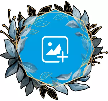Quadro branco adesivo com moldura floral personalizada - TenStickers