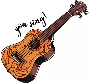 Autocolante decorativo para PC Ukulele você canta texto - TenStickers