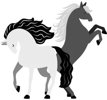Autocolante animal par de cavalos ousados - TenStickers