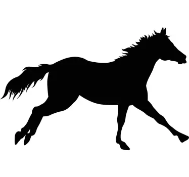 Autocolante silhueta de cavalo a galope - TenStickers