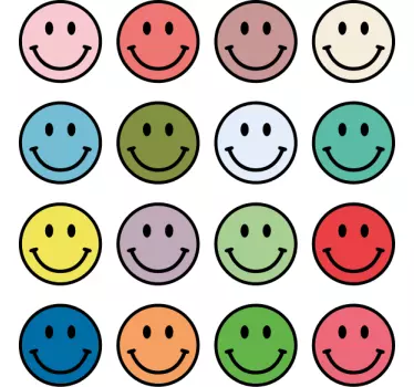 Vinil originais Smileys de cores diferentes dos anos 90 - TenStickers