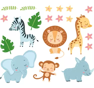Autocolante animal com ilustrações fofas - TenStickers