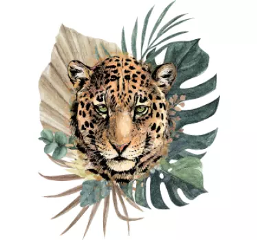 Vinil com animais selvagens Leopardo na selva - TenStickers