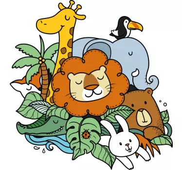 Autocolante animal cena divertida de animais - TenStickers